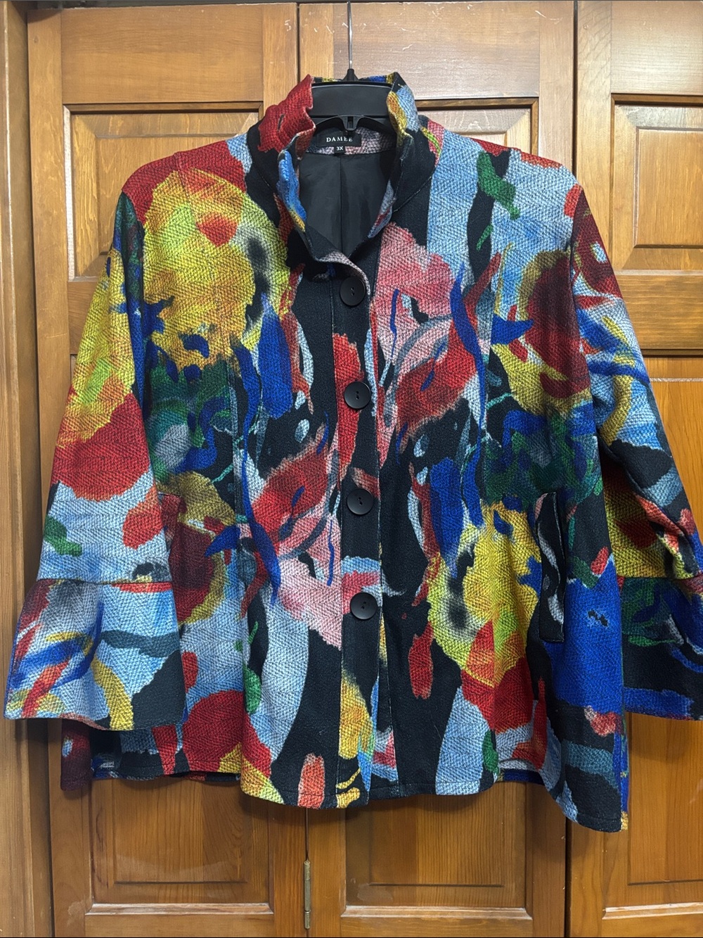 Damee Concepts Vibrant Multicolor Abstract Floral Jacket